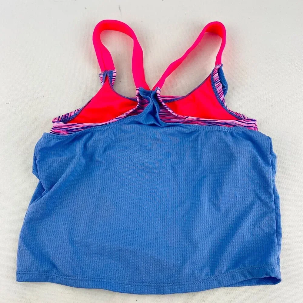 Youth Girls Small 7 RBX Active Tankini Purple Pink‎ 2 Piece Swimsuit